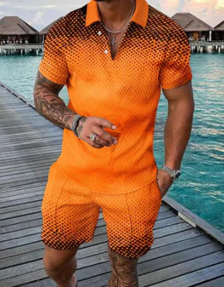 Polo Tree Set - Shirt + Shorts (Men's 3D Print)