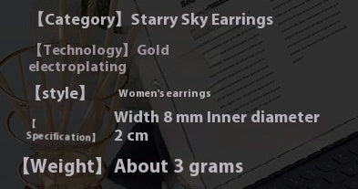 Women's Starry Gold-plated Round Earrings