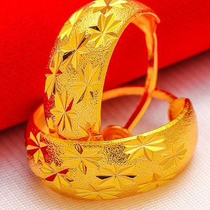 Women's Starry Gold-plated Round Earrings