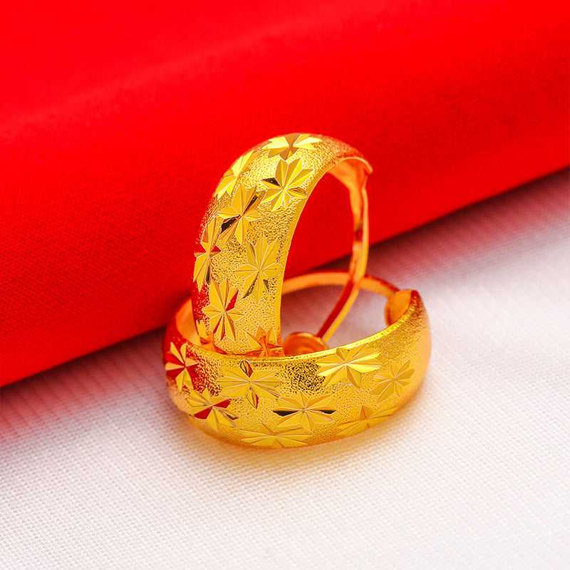 Women's Starry Gold-plated Round Earrings