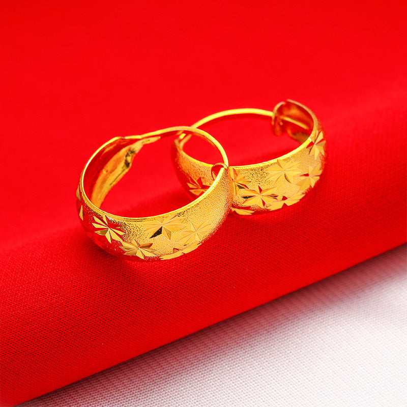 Women's Starry Gold-plated Round Earrings